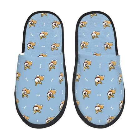 

Pofeuu Cute Cartoon Corgi Print EVA Fuzzy House super light Slippers Slippers Scuff Outdoor Indoor Warm Cozy Plush Bedroom Shoes Soft Flat Comfy Anti-Slip-Medium