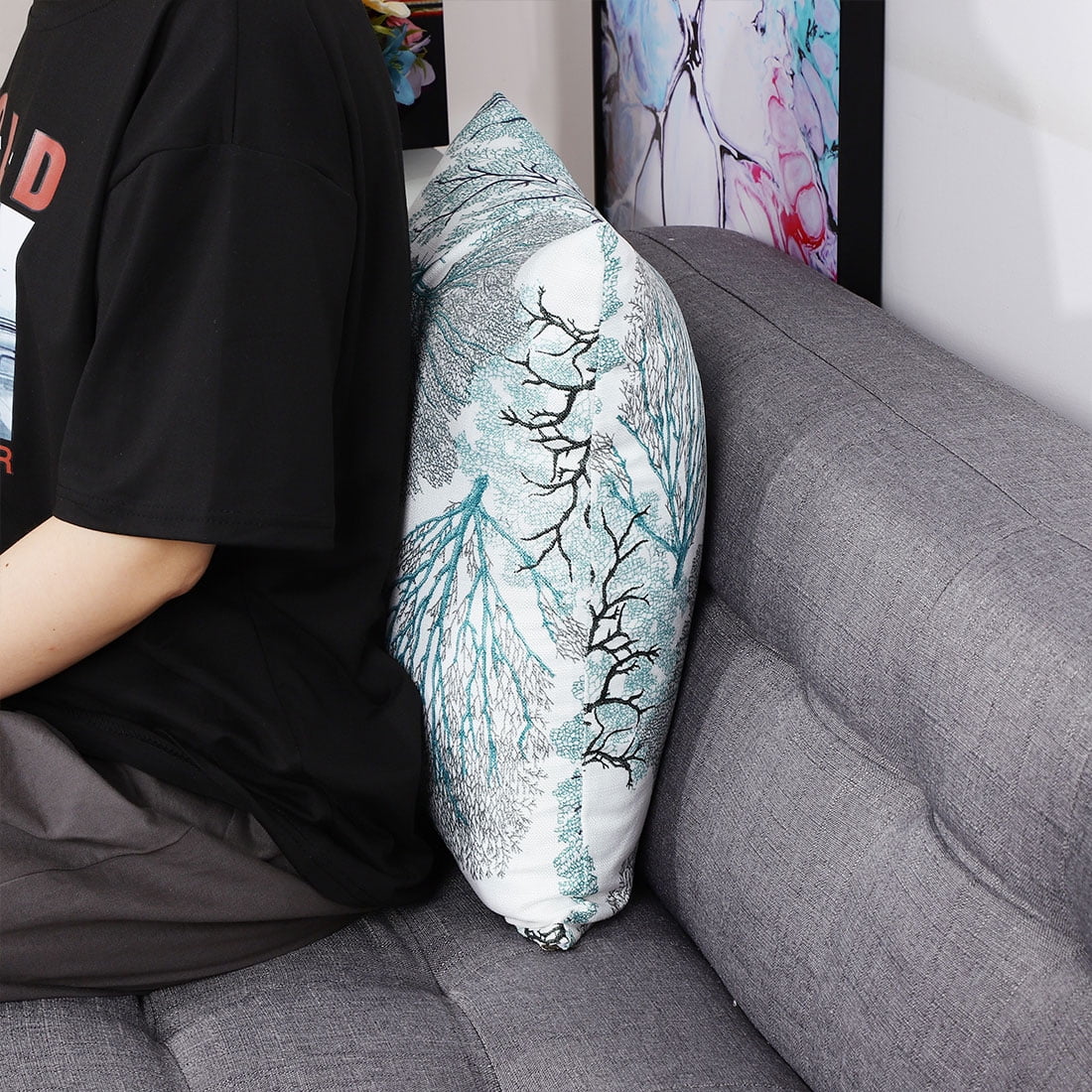 Unique Bargains Stylish Simplicity Polyester Cushion Cover Throw Pillow Case for Sofa 2