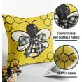 thumbnail image 5 of Summer Pillow Covers 18x18 Set of 2 Yellow Bee Kind Honeycomb Buffalo Plaid Bowknot Outdoor Decorative Throw Pillows Farmhouse Pillowcases Linen Cushion Case Decor for Home Sofa Couch Bed, 5 of 6