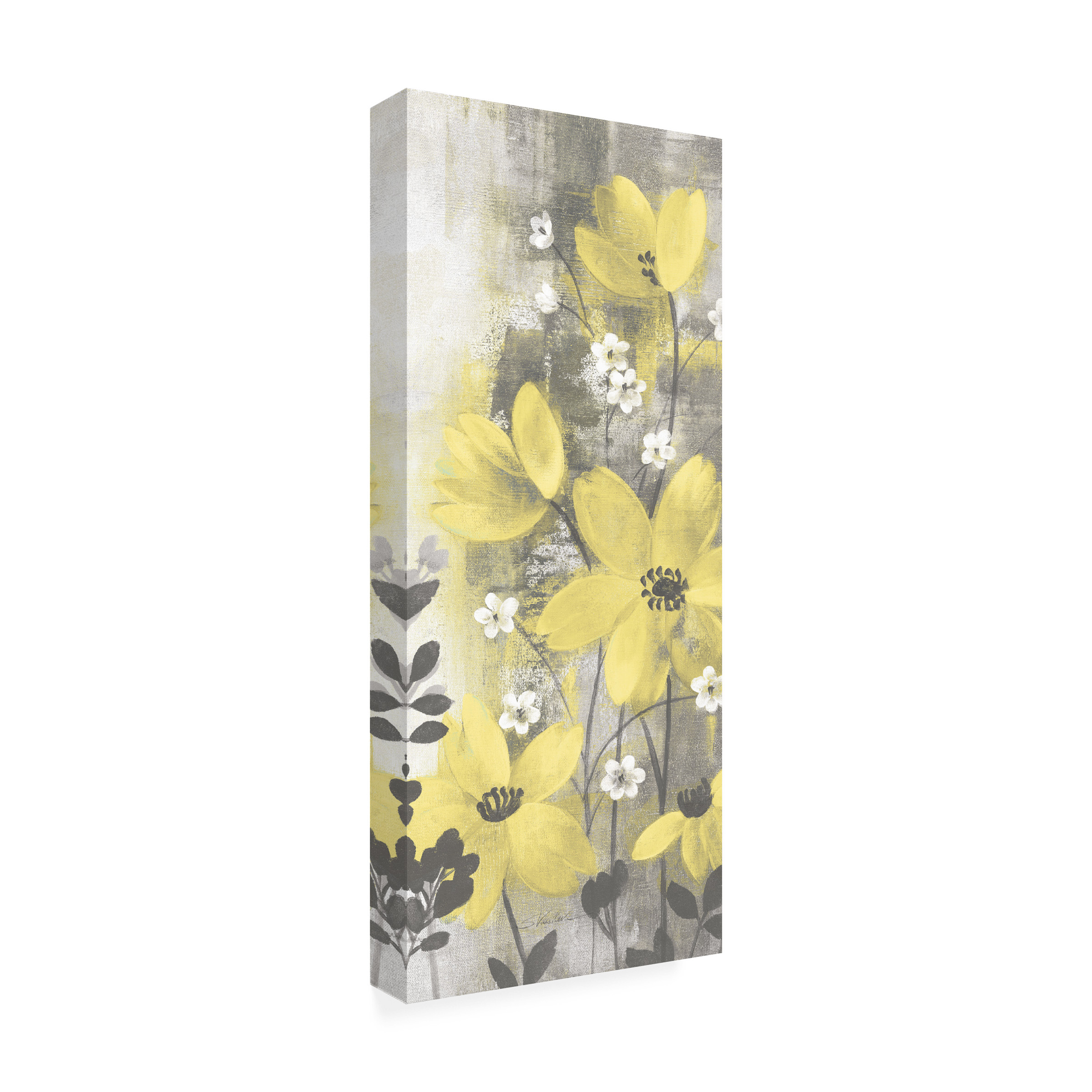 Trademark Fine Art 'Floral Symphony Yellow Gray Crop I' Canvas Art by Silvia Vassileva