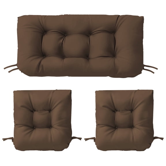 Indoor Outdoor 3 Piece Tufted Wicker Settee Cushions for Large Wicker Sets ,Outdoor Loveseat & U-Shaped Seat Cushions Weather Resistant (2- 22"x22" 1- 44"x22"), 3 Piece Set