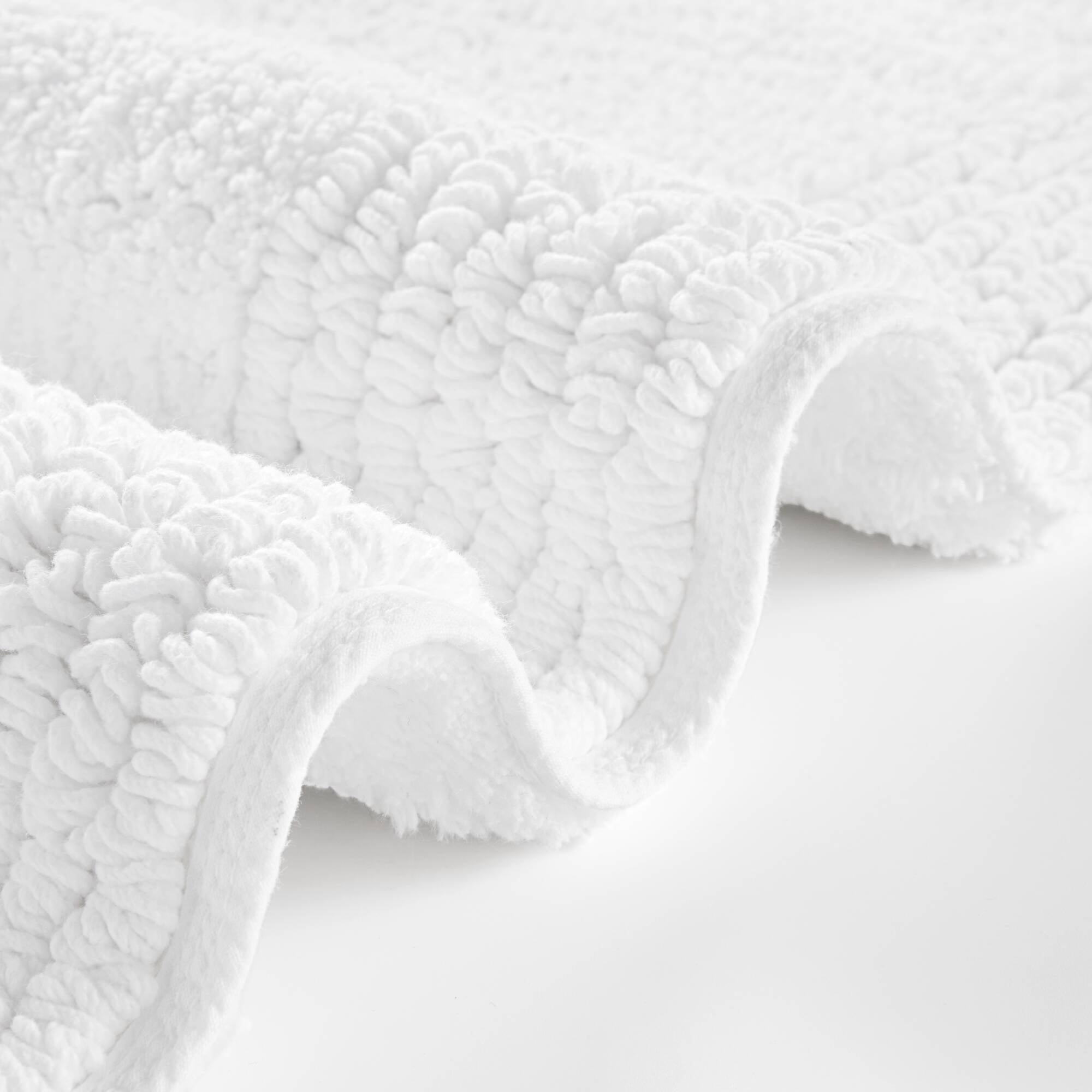 100% Cotton Tufted 3000 GSM Reversible Bath Rug 24x60" White Ultra Plush Dense Machine Washable Long Bathroom Rug Runner
