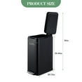 thumbnail image 3 of 13 Gallon/50 L Kitchen Trash Can, Fingerprint-Proof Stainless Steel Garbage Bin with Soft-Close Lid, Narrow Step Waste Bin with Inner Bucket for Dining Room, Bathroom, Black, 3 of 8