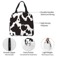 thumbnail image 5 of Lsque Cow Skin 2 Pattern Lunch Bag Women/Men Insulated Lunch Box,Small Leakproof Cooler Food Lunch Containers Reusable High Capacity Lunch Tote Bags, 5 of 6