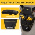 thumbnail image 4 of Deli Drill Holster Tool Pouch Small Tool Belt Pouch, 4 Pockets Tool Bag Tool Organizer for Electricians Construction Technician, Black, 4 of 7