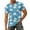 Blue, variant on Men's Fashion Printed V-Neck Short Sleeve T-Shirt – Hawaiian Polka Dot Print Design for Beach Outings and Leisure Wear,Blue,L