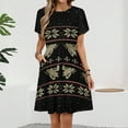 thumbnail image 2 of Ugly Sweater Style Snowmobile Dress Fashion Beach Short Sleeve Dresses Female Party Printed Sundress, 2 of 7