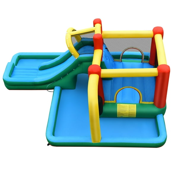 Topbuy Inflatable Bounce House Water Slide Kids Bouncer Splash Pool Without Air Blower