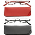 thumbnail image 1 of Viseng Half Frame Reading Glasses for Women Men Slim Half Moon Lens Readers Metal Semi Rimless Eyewear, 1 of 6