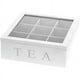 thumbnail image 3 of Wooden Tea Box - Tea Box in White, Tea Box with 9 Compartments, Large Tea Bag Box, White, 3 of 5