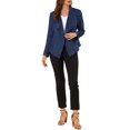thumbnail image 2 of Allegra K Women's Faux Suede Drape Collar Long Sleeves Open Front Cardigan, 2 of 6
