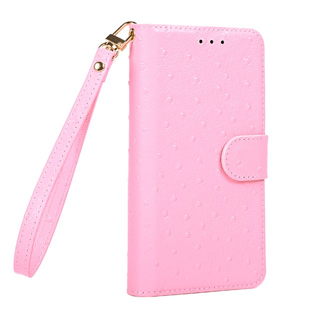Adecuado para Apple Samsung Huawei Funda de cuero para teléfono móvil universal Funda protectora de cuero con patrón de avestruz