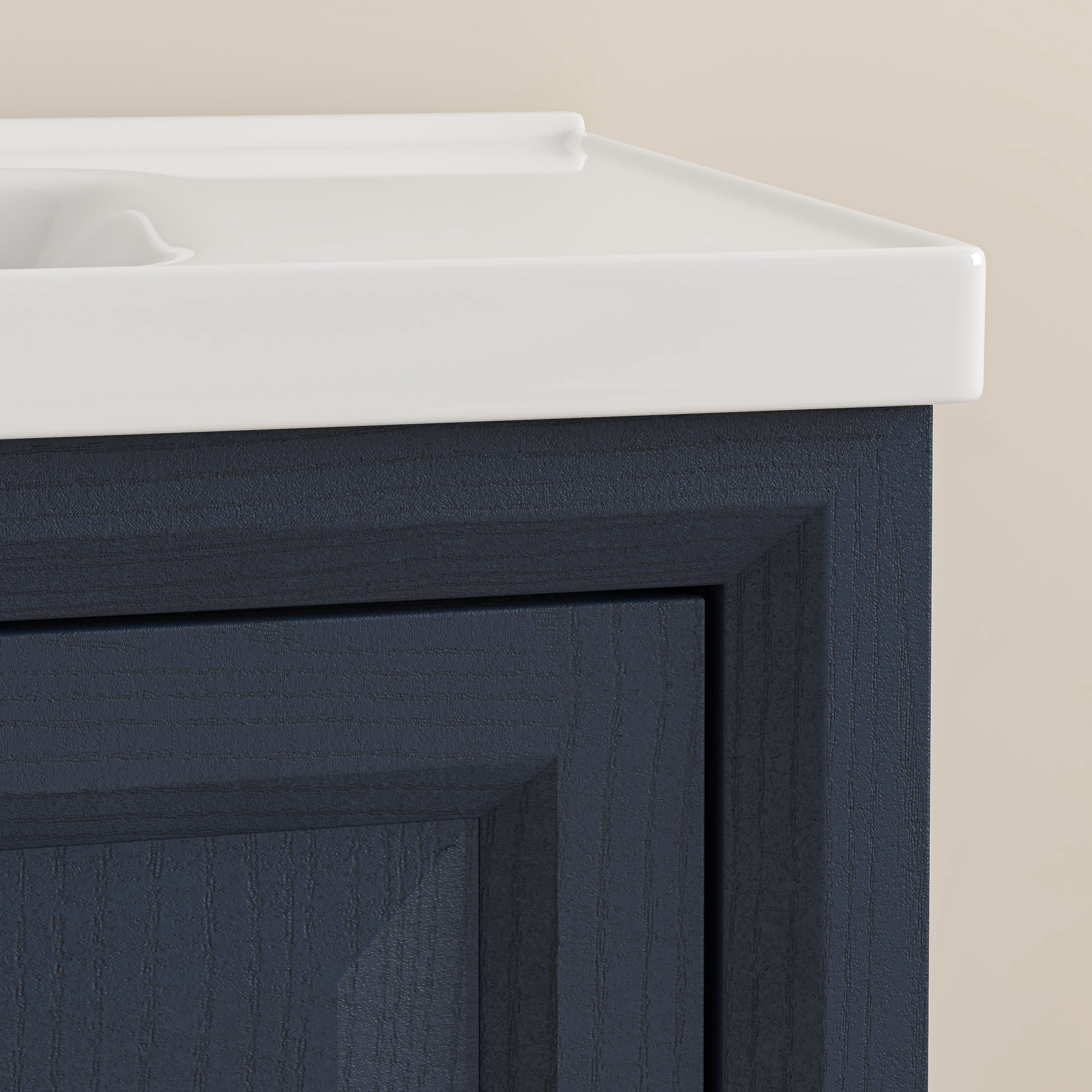 JoyRiver 36" Freestanding Bathroom Vanity with Ceramic Basin, Double-Door Storage & GRC Moisture-Resistant Material – No Faucet, Blue