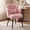 Pink, variant on Romorgniz Petal Vanity Chair Small Makeup Vanity Stool Comfy Accent Chair with Bow Pillow Cute Teddy Fleece Desk Chair for Living Room, Make Up Room, Bedroom, Pink
