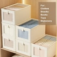 thumbnail image 6 of 3 Pack Foldable Closet Storage Bins with Clear Window  Wardrobe Storage Organiser White, 6 of 8