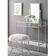 Mainstays Square Geo Metal Vanity with Mirror and Faux Fur Stool, White