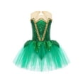 thumbnail image 3 of YiZYiF Girls Green Fairy Elf Dress Sleeveless Shiny Sequins Ballet Leotard Tutu Dress Skating Bodysuit Green 16, 3 of 7