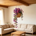 thumbnail image 2 of Artificial Purple & Pink Morning Glory Hanging Vine, Faux Trailing Petunia Flower Bouquet, Fake Hanging Plant for Indoor/Outdoor Porch and Patio Decor, 2 of 6
