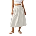 thumbnail image 2 of Bnwani Womens Skirts,Women's Skirts,Pockets,Elastic Waist,Casual,Pleated,White,M, 2 of 6