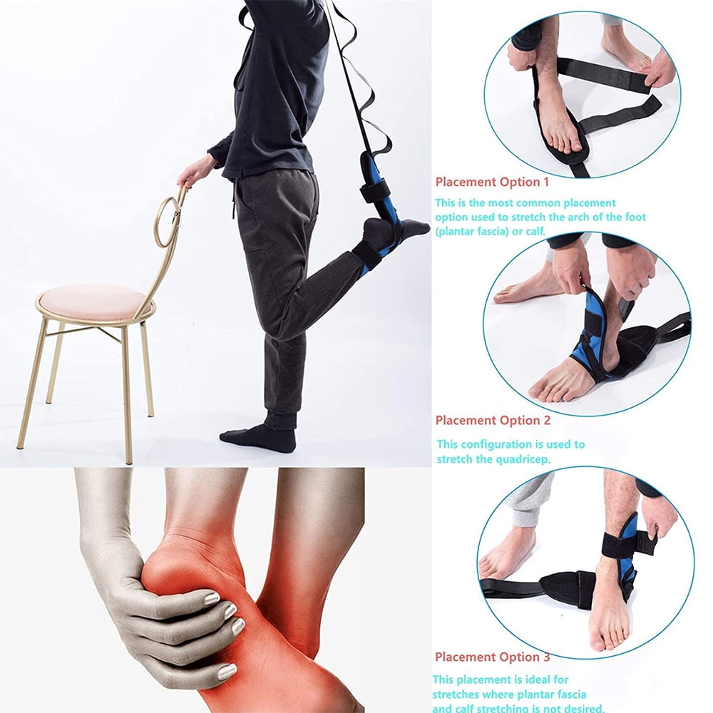 Sangle D'étirement Pieds Et Mollets - Noir, Réglable, Pour Hommes Et Femmes