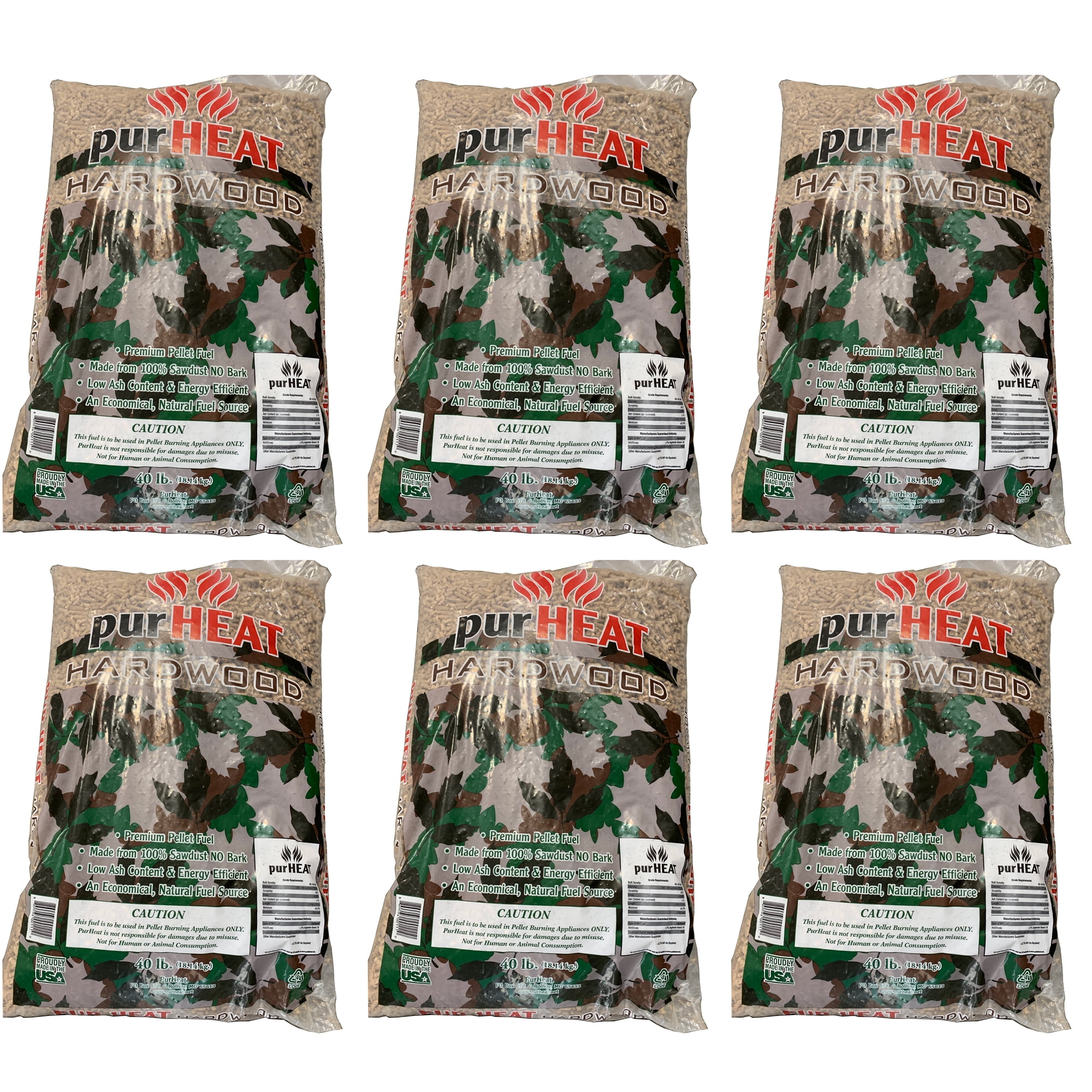 US Stove 40 Pound Bag Natural Wood Heating Pellets for Pellet Stoves (6  Pack) - Walmart.com