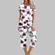 thumbnail image 2 of Conjuntos Cortos para Mujeres Impresión Floral de Verano Casual Manga Corta Cuello Redondo Y Pantalones Recortados Conjunto de Poliéster, Traje de Verano Casual, 2 of 8
