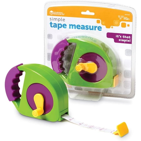 Learning Resources Simple Tape Measure, Retractable Toy Tape Measure, Measures 4 Feet, Construction Toy for Kids, Ages 3+