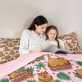 thumbnail image 4 of Erosebridal Kawaii Animal Capybara Twin Bedding Sets 7-Piece For Boys Girls,Kids Palm Tree Summer Holiday Bedding Comforter Set,Pink Reversible, 4 of 6
