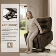 thumbnail image 5 of Legooin Power Lift Massage Recliner with Heat and Vibration Massage, Soft Fabric Recliner Chair with Cup Holder, 32"W x 30"D x 41"H, Brown, 5 of 8