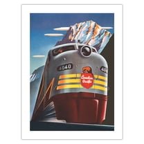 Canadian Pacific Railway Company - CP FP9A 4040 Diesel Locomotive Train - CPR Logo Beaver Shield - Vintage Travel Poster by Peter Ewart c.1950 - Bamboo Fine Art 290gsm Paper Print (Unframed) 18x24in