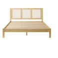 thumbnail image 1 of Walker Edison Solid Wood Rattan Headboard Queen Bedframe - Natural, 1 of 16