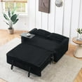 thumbnail image 5 of 54"W Convertible Sleeper Sofa Bed,3-In-1 Corduroy Pull Out Couch Bed,Futon Loveseat Sleeper Couch with Adjustable Backrest and USB Ports & Side Table,Recliner for Living Room,Office,Small Space,Black, 5 of 8