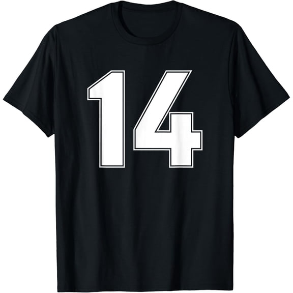 t-shirt NUMBER 14 FOURTEEN YEAR OLD AGE 2014 SPORTS TEAM JERSEY t-shirt mens t shirt，black，women，funny，misfits，men，journey