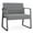 Gray Flannel, variant on Waterfall Reception Waiting Sled Base Bariatic Chair / Charcoal Steel / Blue