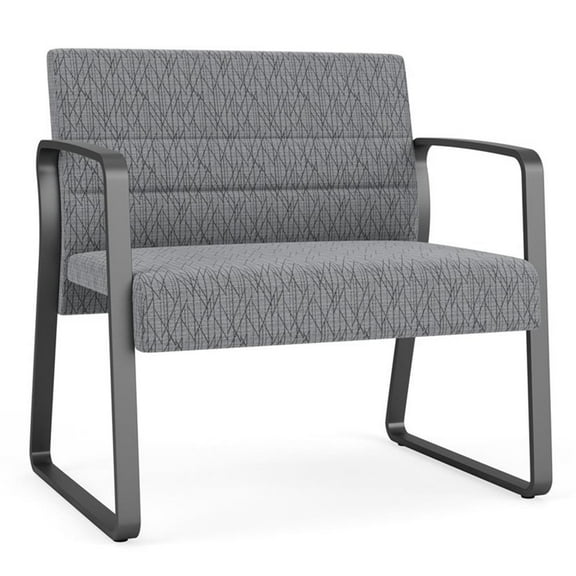 Waterfall Reception Waiting Sled Base Bariatic Chair / Charcoal Steel / Gray