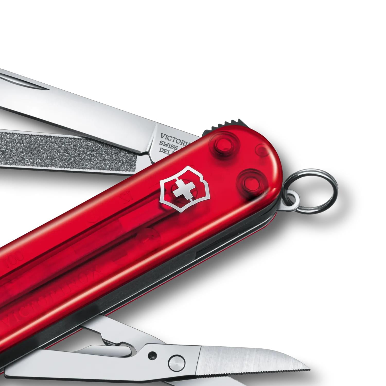 Victorinox Nail Clip 580, 8 Functions, Swiss Made Multi-Tool with Nail File, Nail Cleaner and Small Blade - Ruby