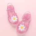 thumbnail image 2 of Xfvqtps Girls Jelly Sandals Closed Toe Cross Straps Hollow out Sequin Flower Decoration Adjustable Buckle Durable Non Slip Washable Lightweight Summer PVC Water Shoes for 2-9 Years Pink, 2 of 8