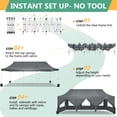 thumbnail image 6 of COBIZI 10x30 Pop Up Canopy Tent with 8 Sidewalls, Waterproof 2000mm+ UPF 50+ Instant Outdoor Gazebo, Ez Setup for Party, Wedding, Trade Show, Includes Roller Bag, Sandbags & Stakes, Gray, 6 of 8