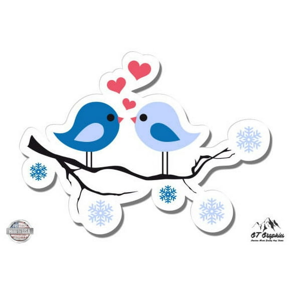 Love Birds - 3" Vinyl Sticker - For Car Laptop I-Pad Phone Helmet Hard Hat - Waterproof Decal