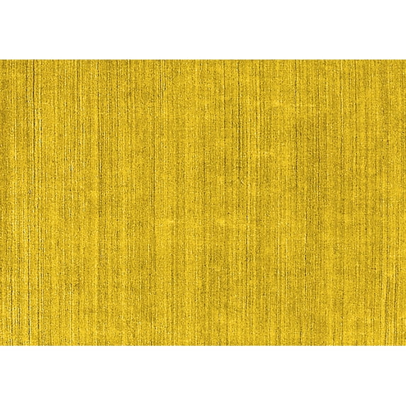 Ahgly Company Machine Washable Indoor Rectangle Solid Yellow Modern Area Rugs, 8' x 12'