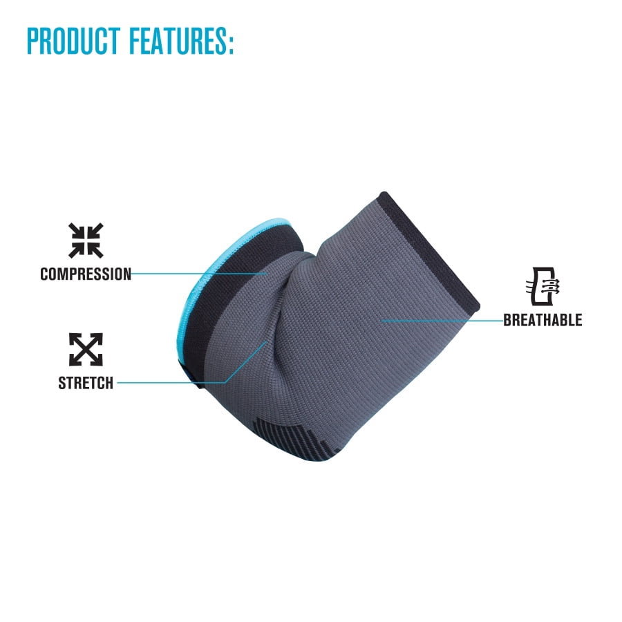 donjoy advantage da161es01-tan-xl elastic elbow sleeve for strains, sprains, swelling, panels for free movement, tan, xl fits 12", 14"