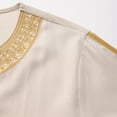 thumbnail image 6 of SIYUDAN Kaftan for Men Casual Long Sleeve Beach Summer Embroidered Gown Beige Abaya, 6 of 9
