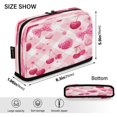 thumbnail image 3 of Standing Pencil Case with Base Large Capacity Stationery Pouch Pen Bag with Zipper for Women Men Cherry and Pink Bow Pattern, 3 of 7