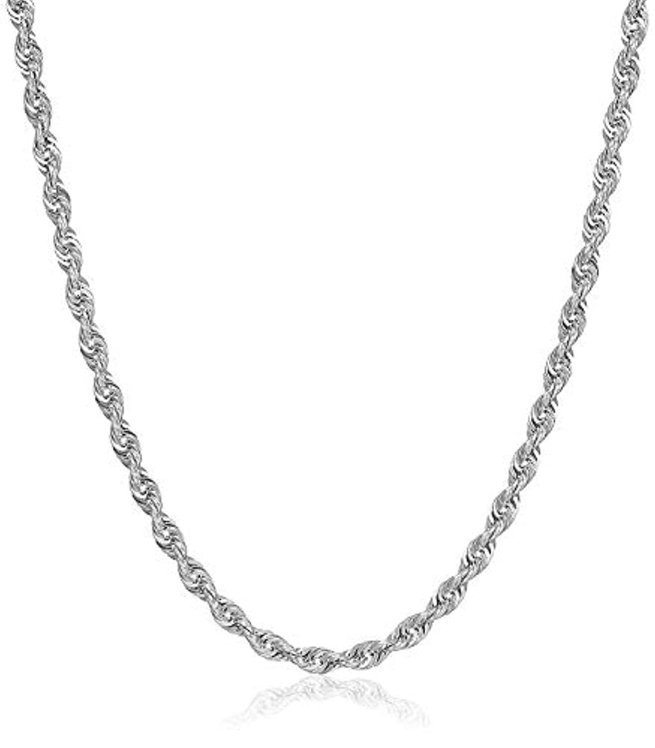 PORI JEWELERS 10K Gold 1.8MM Diamond Cut Rope Chain Necklace Unisex Sizes  16-30