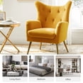 thumbnail image 6 of HULALA HOME Eusebio Tufted Velvet Wingback Accent Chair with Metal Gold Legs by  Wingback Chairs MUSTARD, 6 of 8