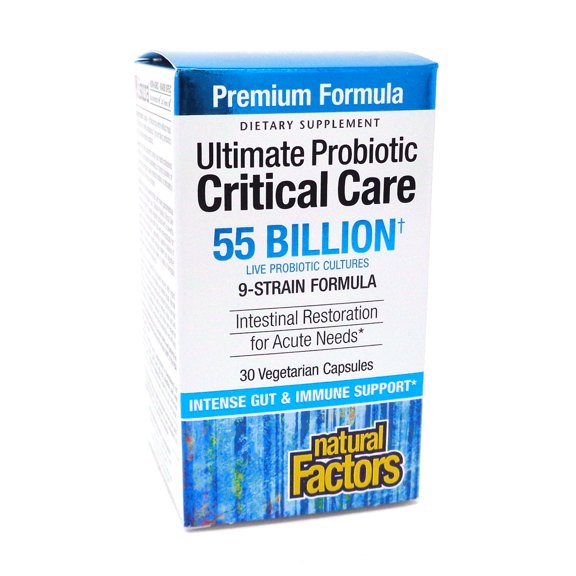 Natural Factors Ultimate Probiotic Critical Care, Supports Intestinal Restoration, 9 Strains, 55 Billion CFU