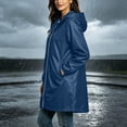 thumbnail image 5 of Enjoytime Rain Coats for Women Waterproof Hooded Long Rain Jacket Outdoor Travel Lightweight Windbreaker, 5 of 8