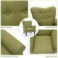 thumbnail image 4 of Giantex 2 PCS Fabric Accent Chair, Comfortable Modern Chair w/Rubber Wood Legs, Adjustable Foot Pads, Sofa Chair for Living Room, Bedroom, Green, 4 of 6