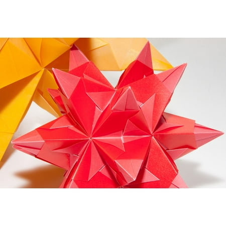 Dimensional Stick (Peel-n-Stick Poster of Fold 3 Dimensional Origami Art Of Paper Folding Poster 24x16 Adhesive Sticker Poster)
