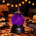 thumbnail image 5 of LED Witch Hat Water Globe Halloween Decor, Battery Operated Liquid Motion Glitter Tabletop Ornament with Purple Light, Spooky Glass Snow Globe for Home Party Mantel, Unique Holiday Seasonal Gift, 5 of 9